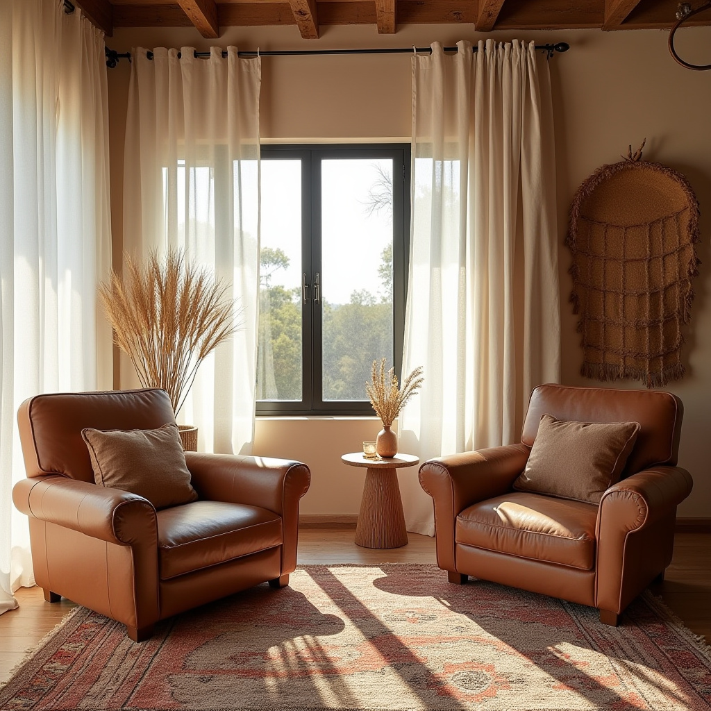 earthy boho living room 5
