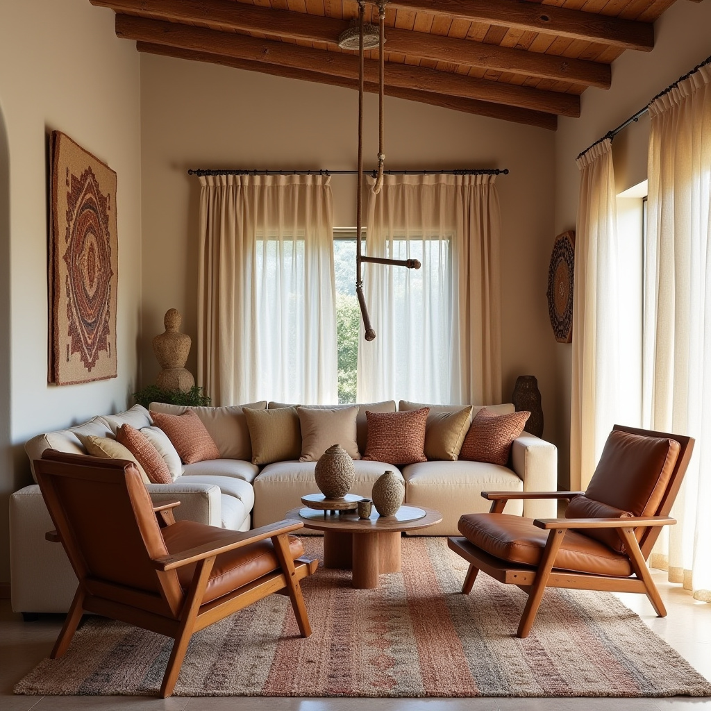 earthy boho living room 6