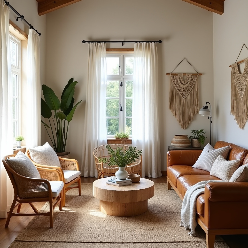 farmhouse boho living room 2