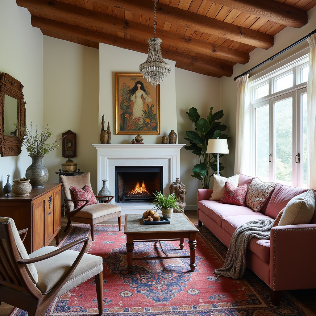 farmhouse boho living room 36