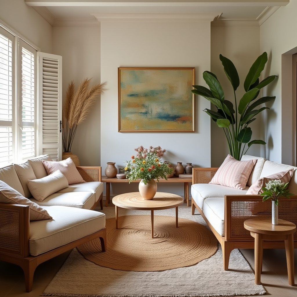 farmhouse boho living room 39
