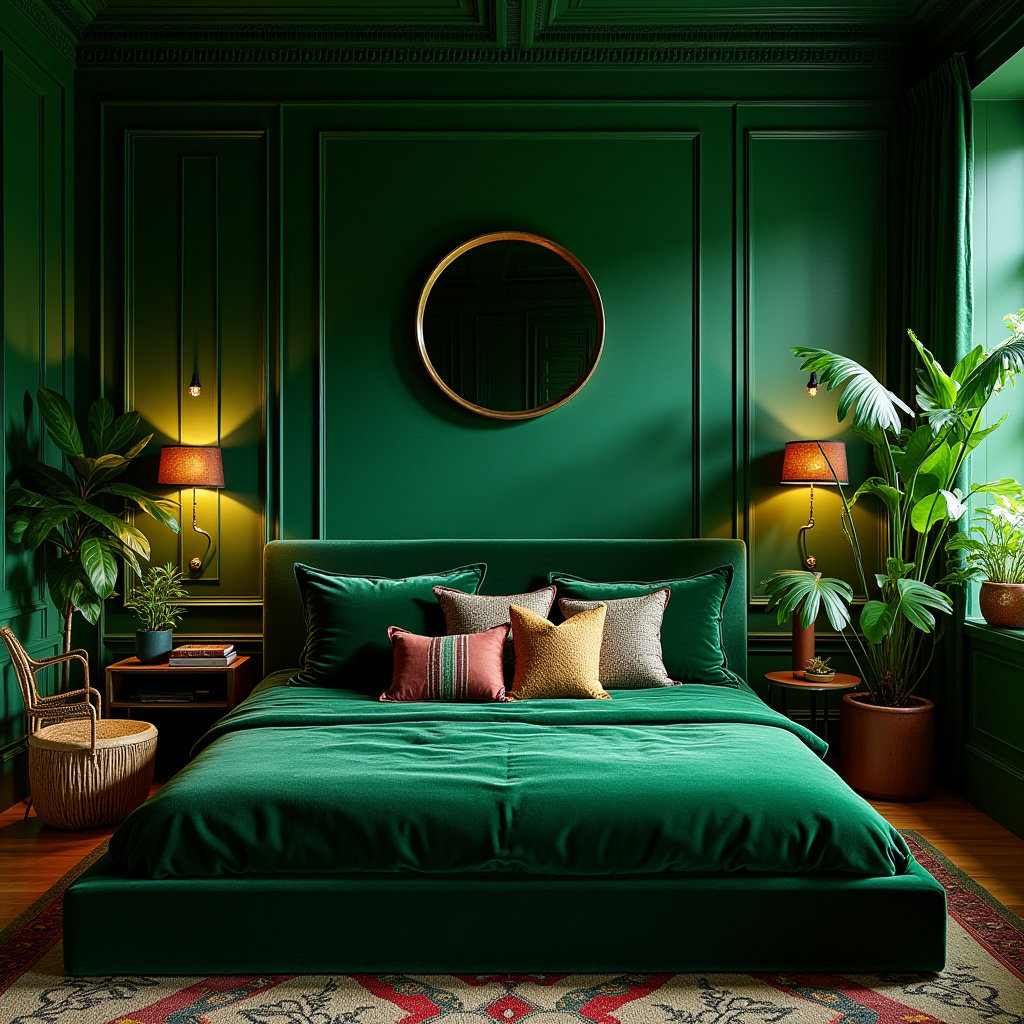 green boho bedroom 10