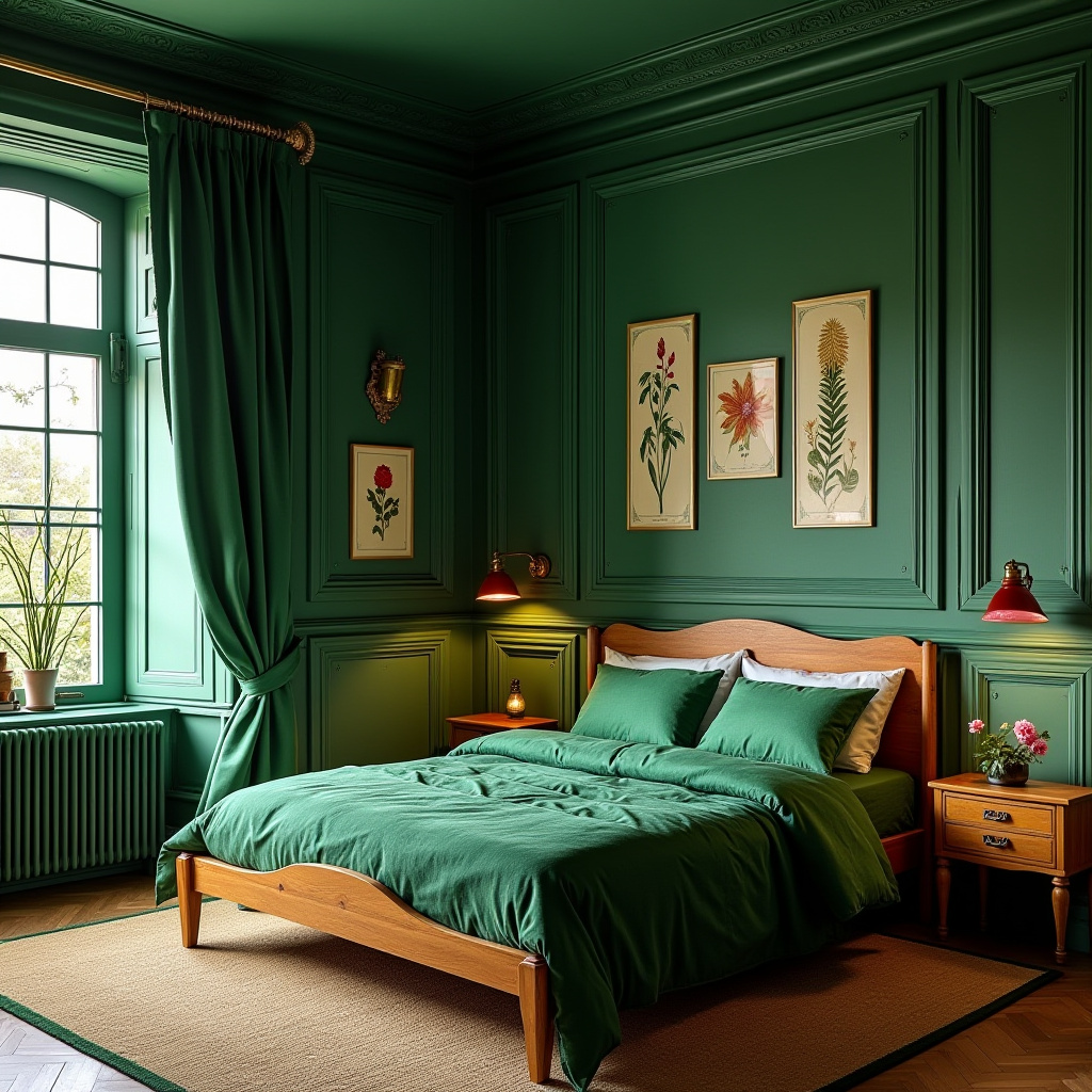 green boho bedroom 17