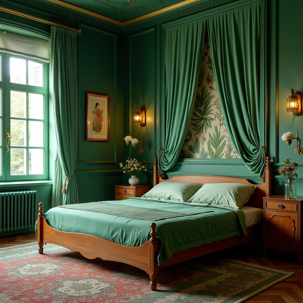 green boho bedroom 18