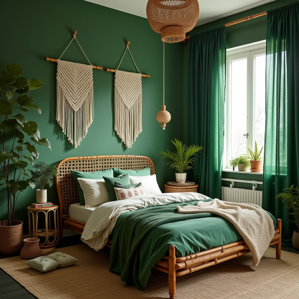 green boho bedroom 2