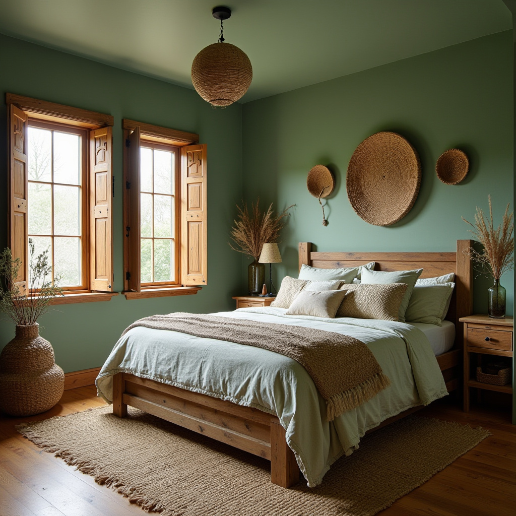 green boho bedroom 21