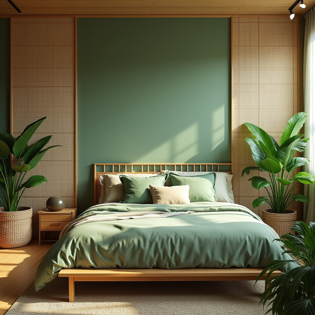 green boho bedroom 25