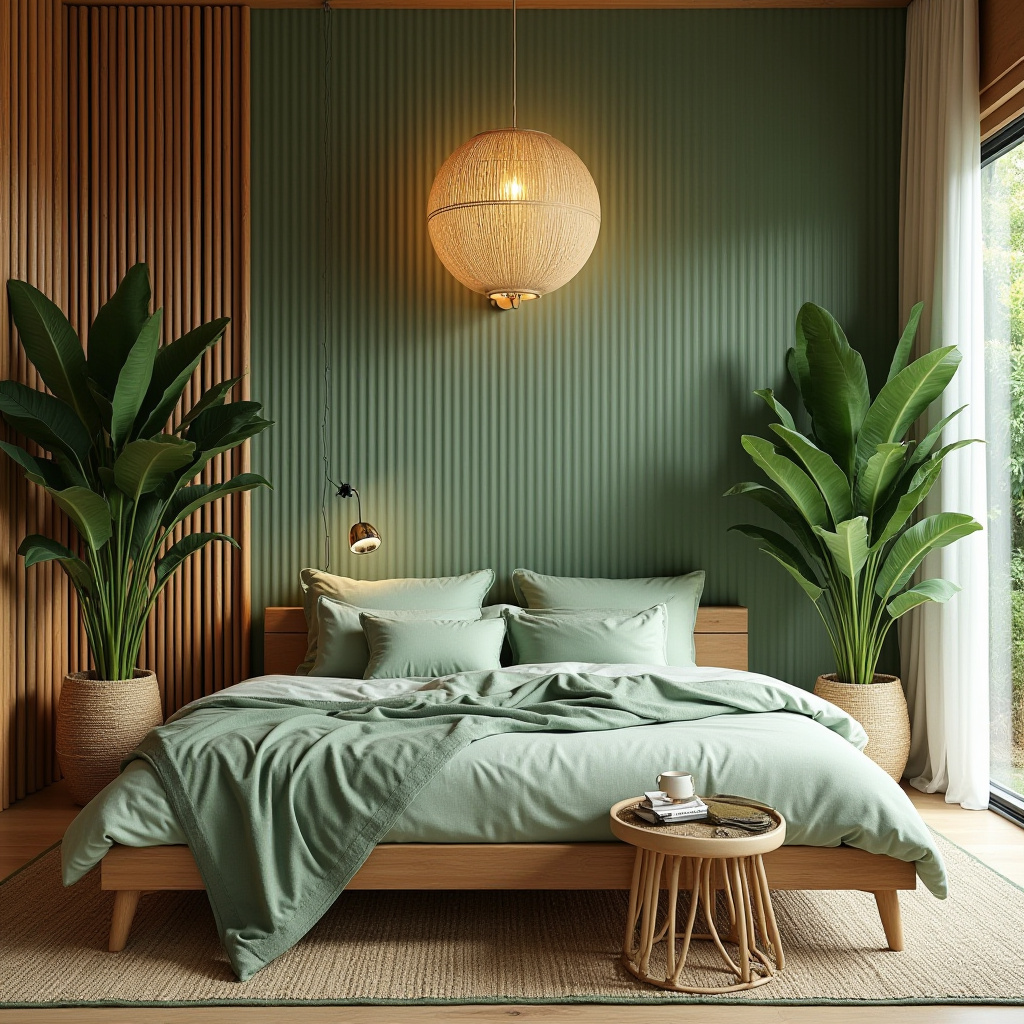 green boho bedroom 26