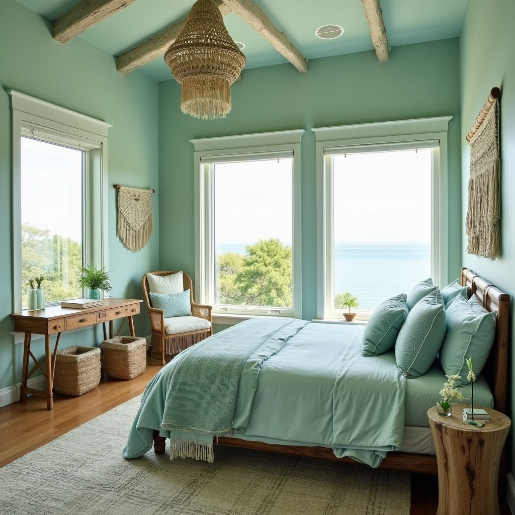 green boho bedroom 27