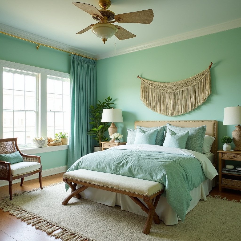 green boho bedroom 28
