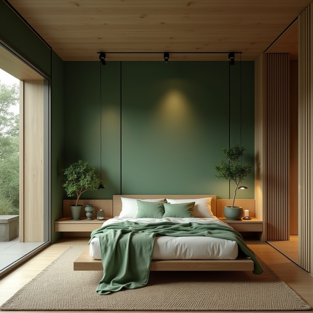 green boho bedroom 29