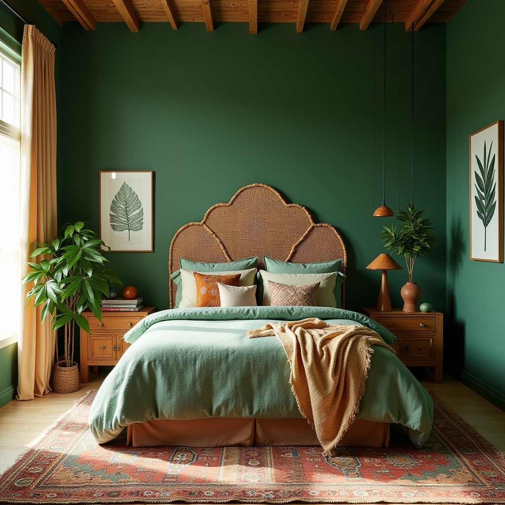 green boho bedroom 3