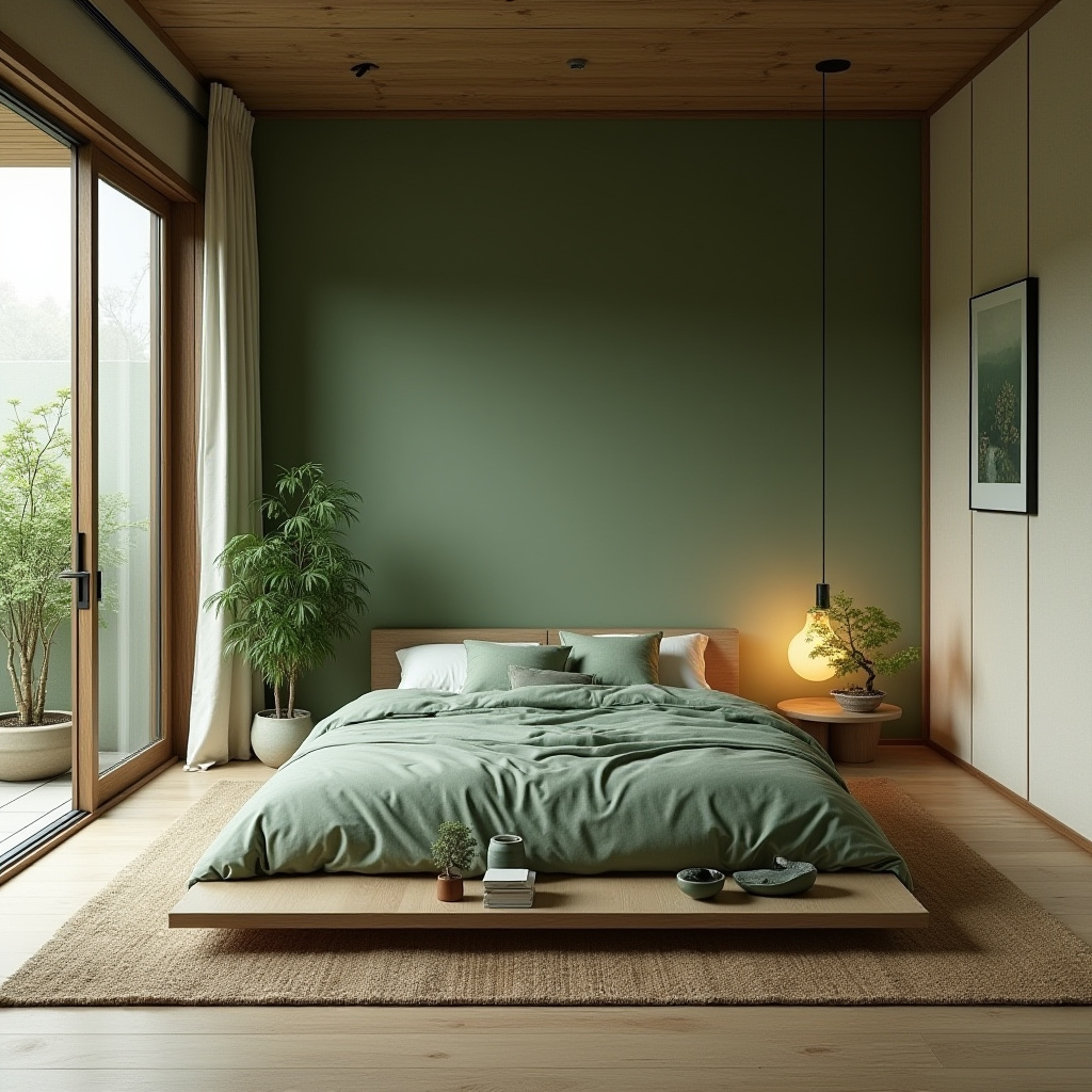 green boho bedroom 30