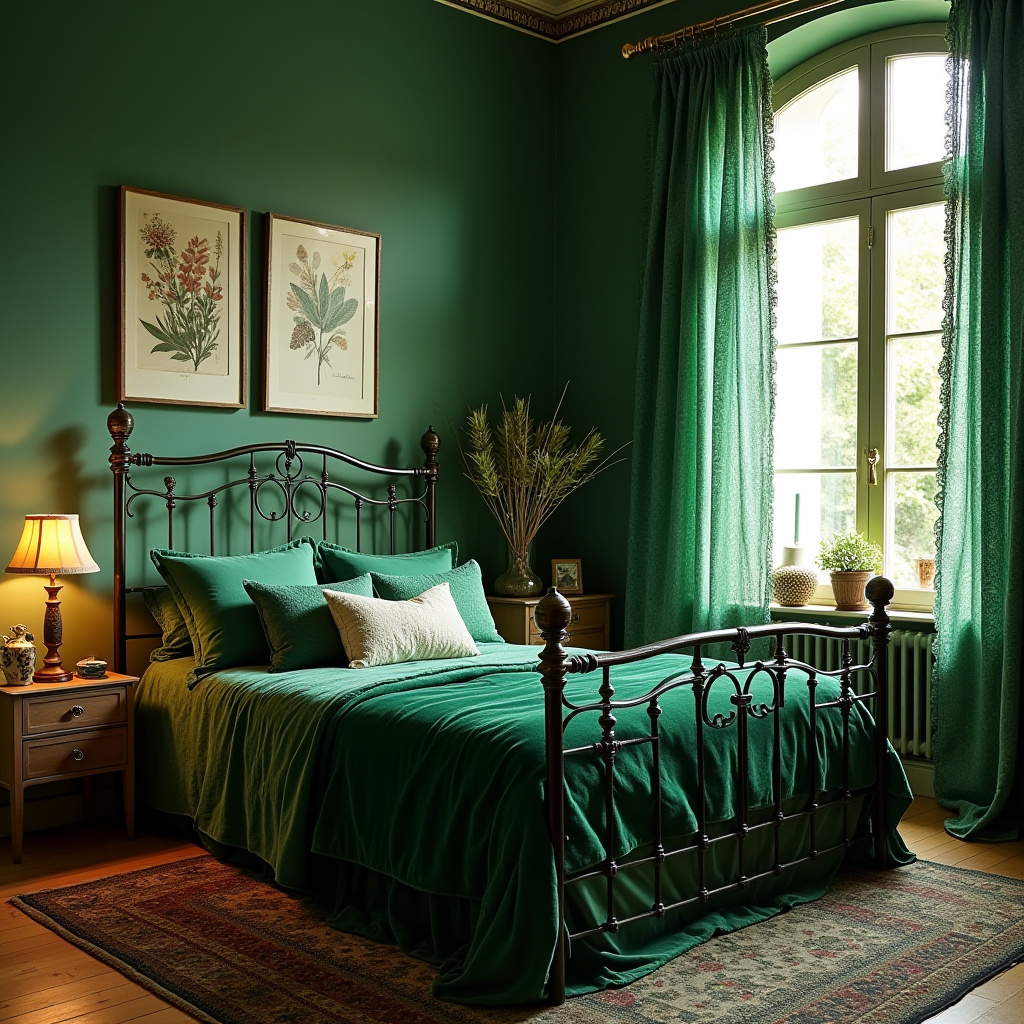 green boho bedroom 31