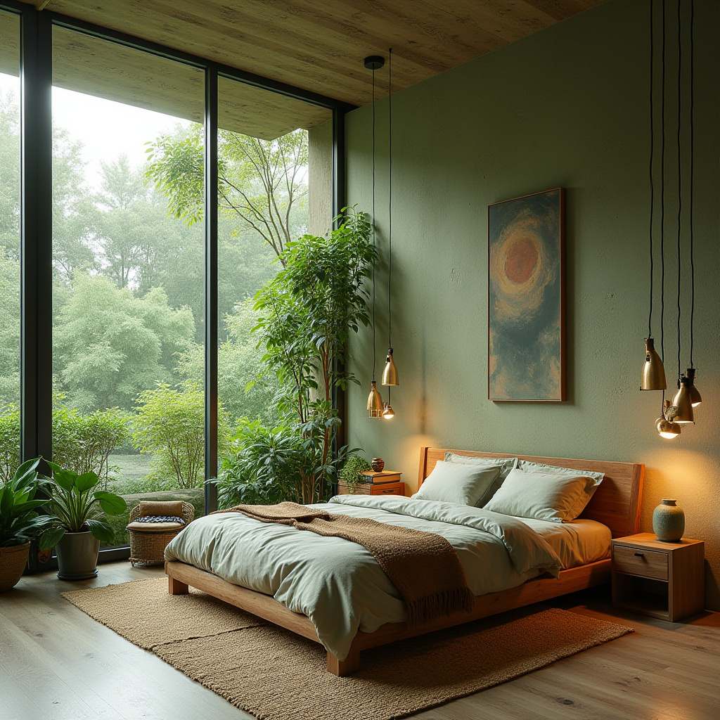 green boho bedroom 35