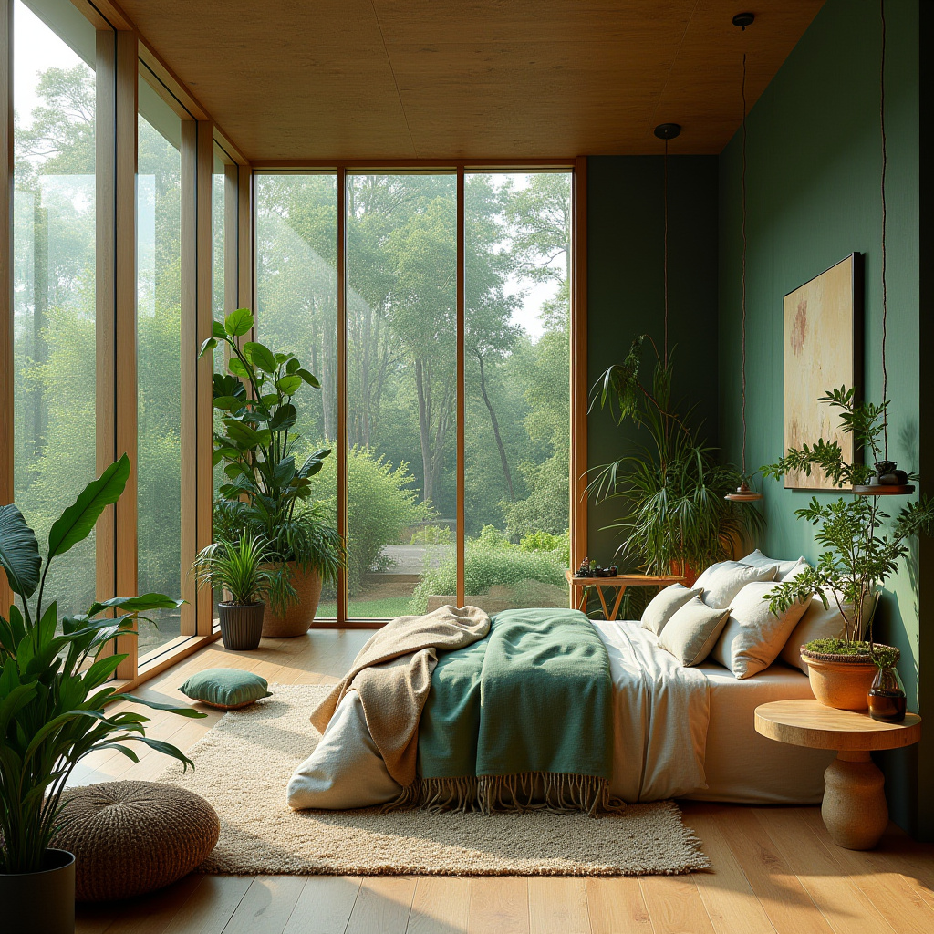 green boho bedroom 36
