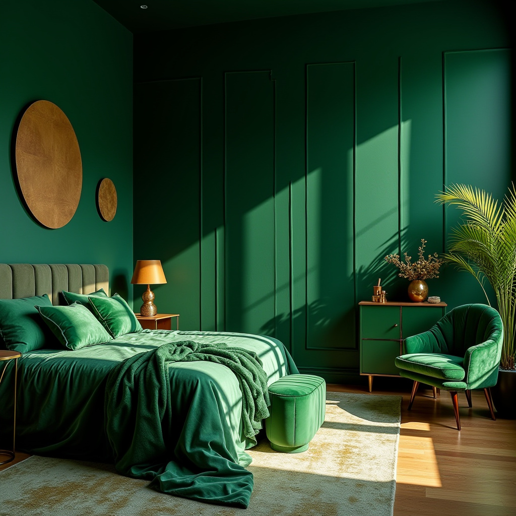 green boho bedroom 38