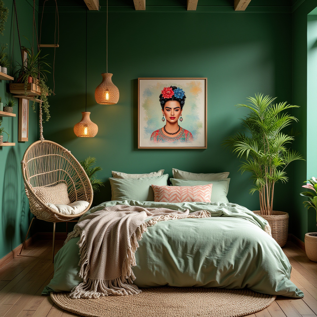 green boho bedroom 5