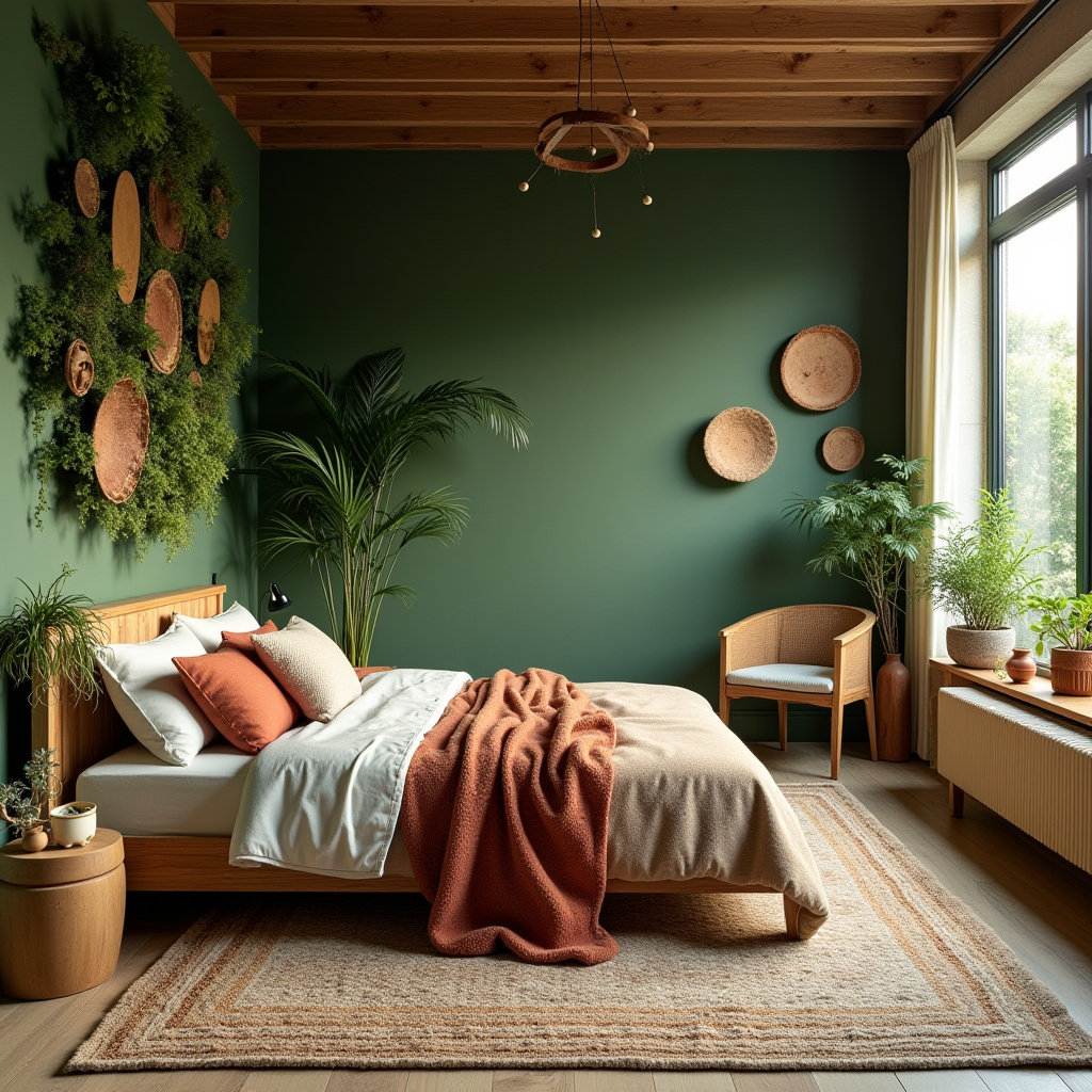 green boho bedroom 8