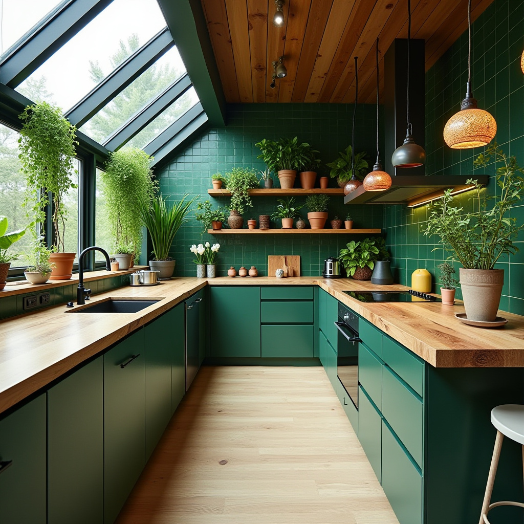 green boho kitchen 10