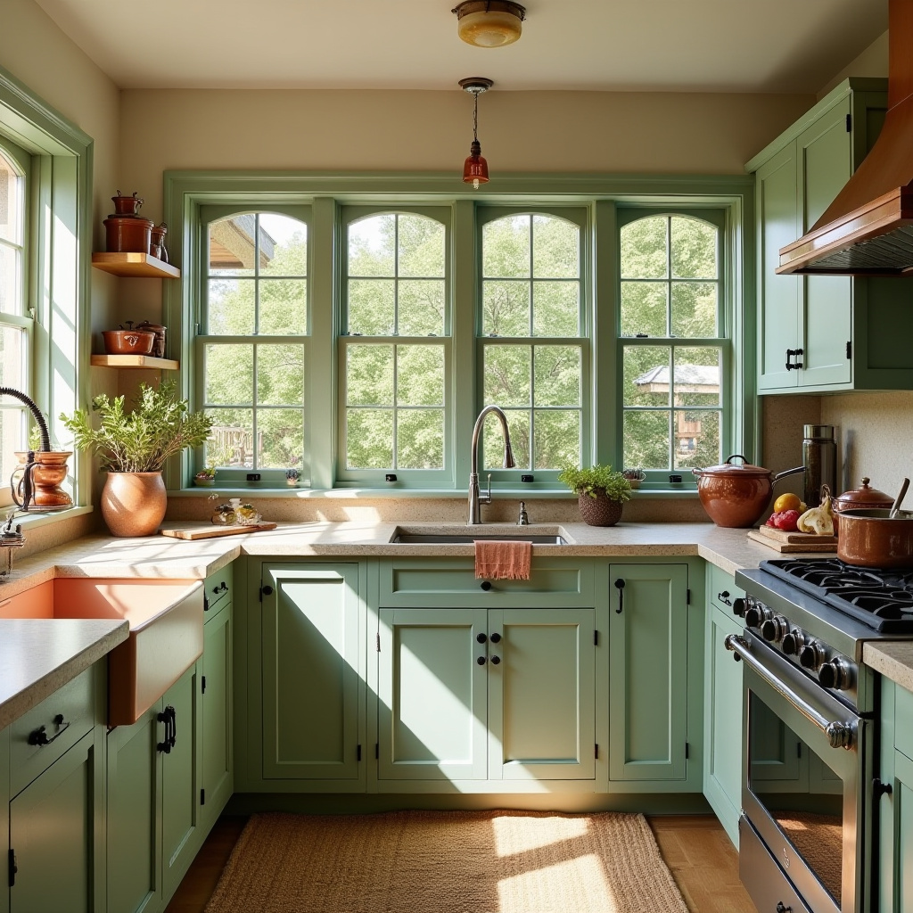 green boho kitchen 12