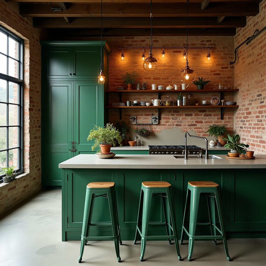 green boho kitchen 15