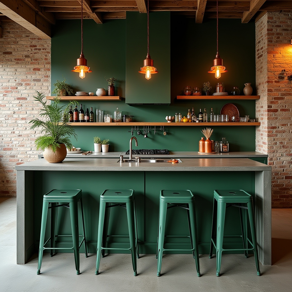 green boho kitchen 16