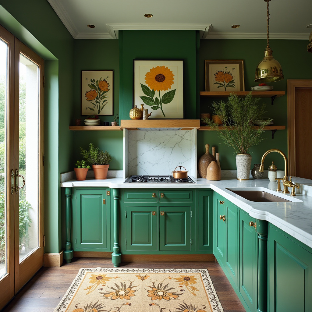 green boho kitchen 18