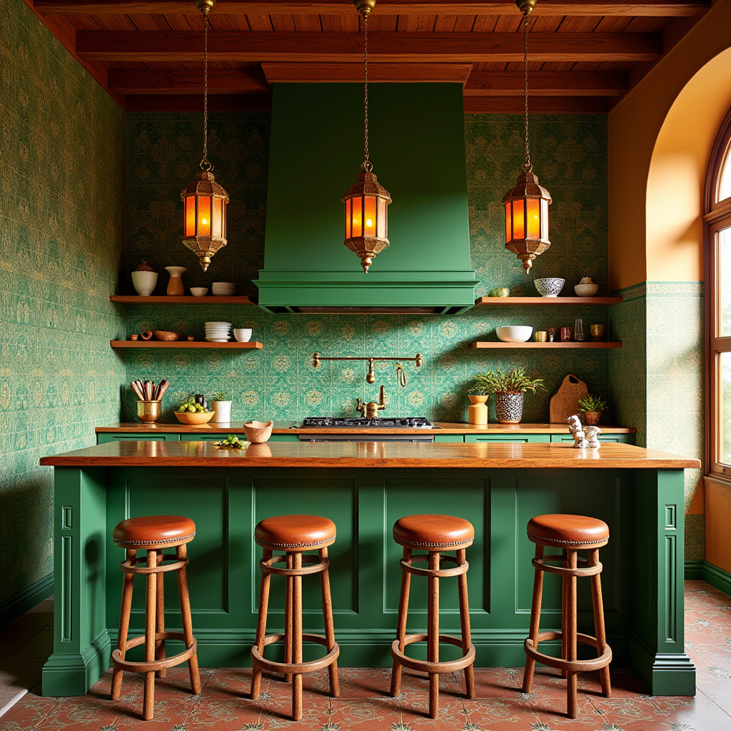 green boho kitchen 23