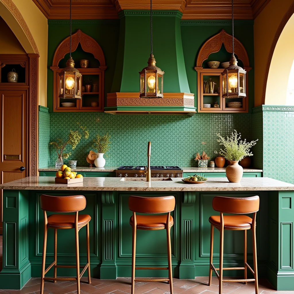 green boho kitchen 24