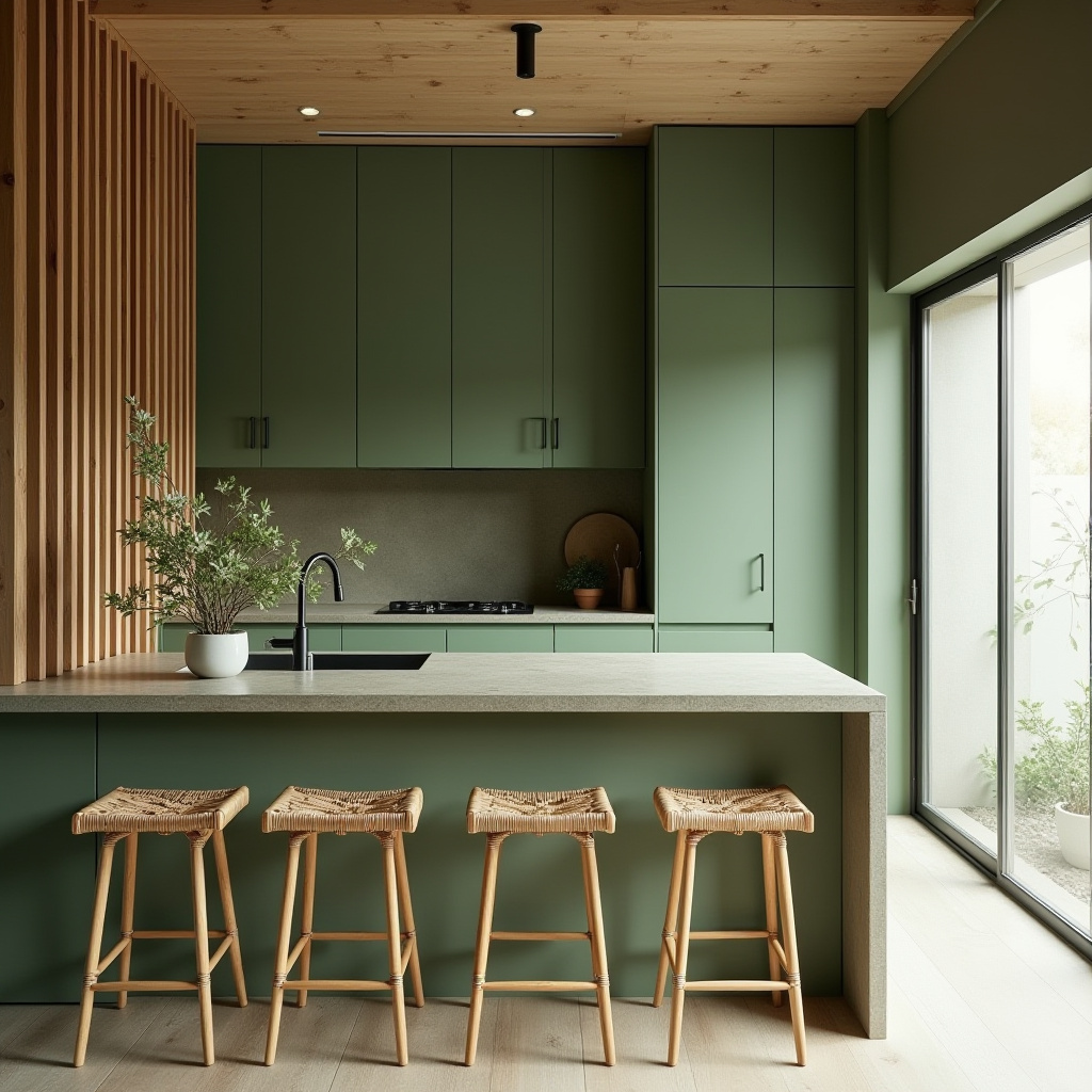 green boho kitchen 31