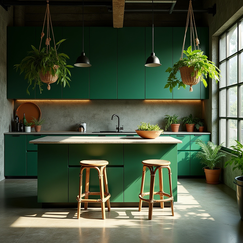 green boho kitchen 34