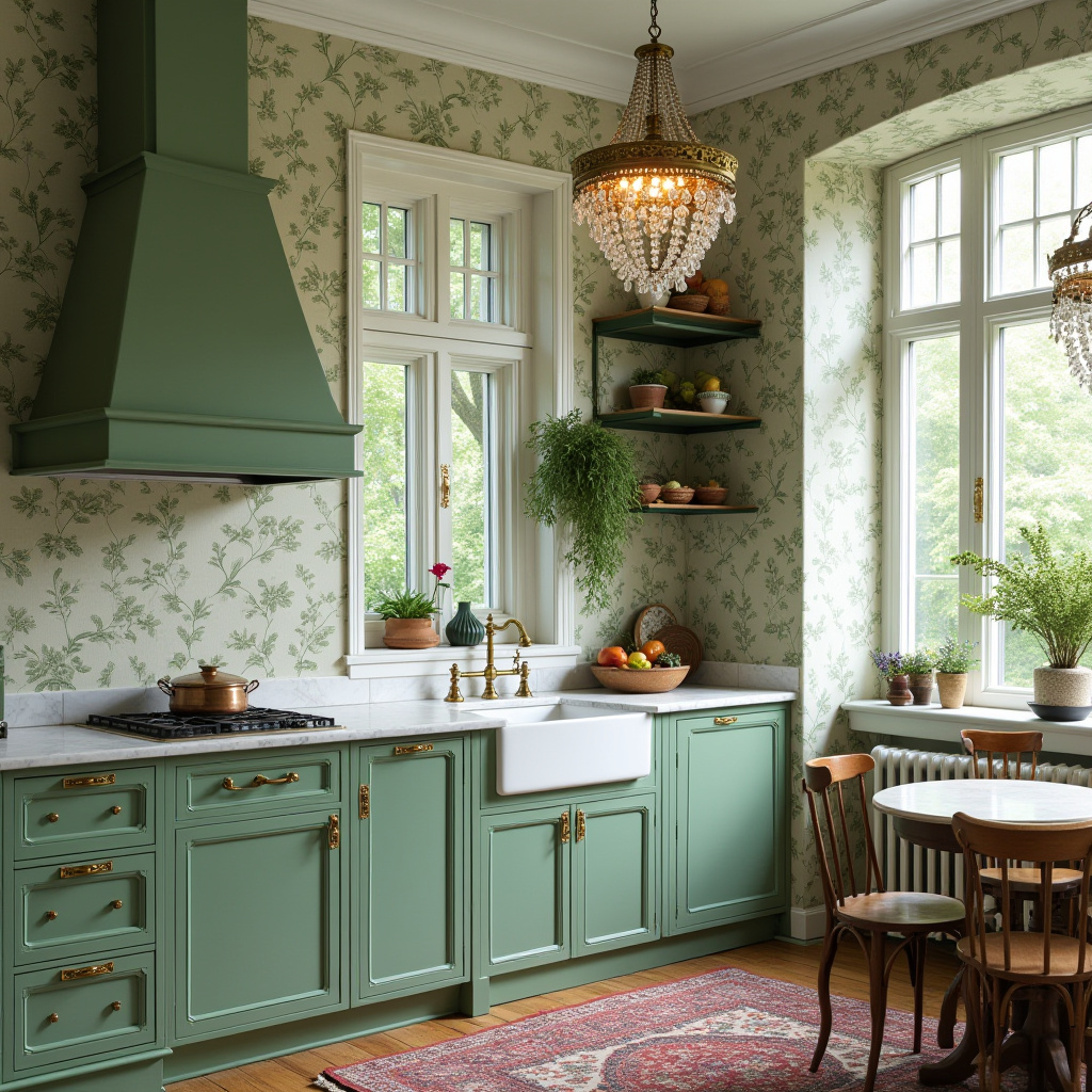 green boho kitchen 35