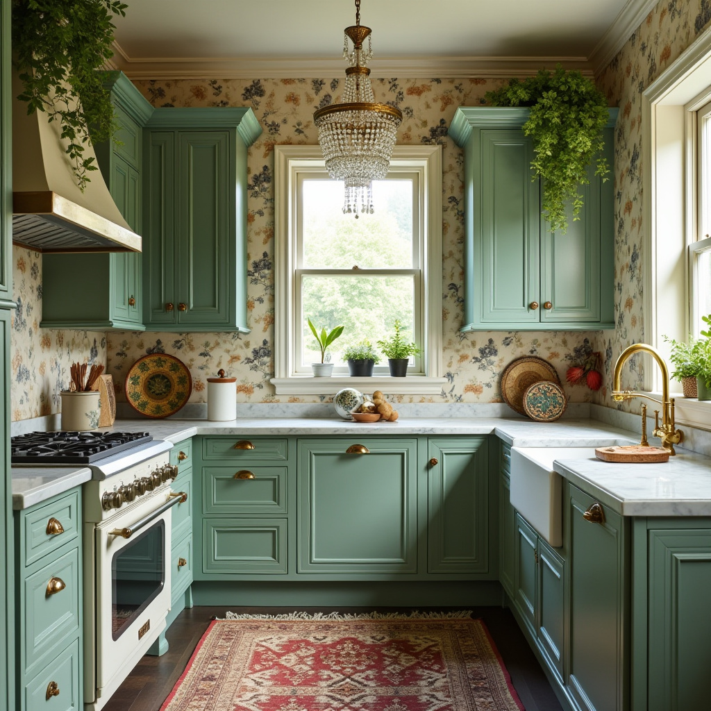 green boho kitchen 36