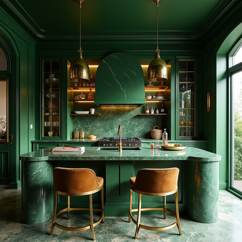 green boho kitchen 40