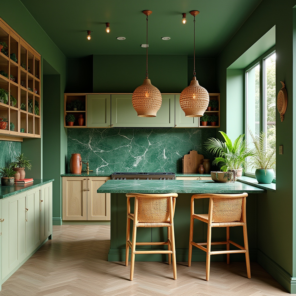 green boho kitchen 5