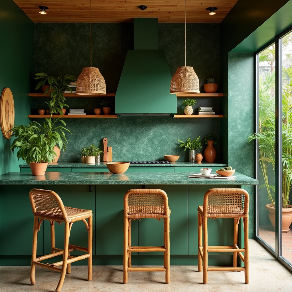 green boho kitchen 6