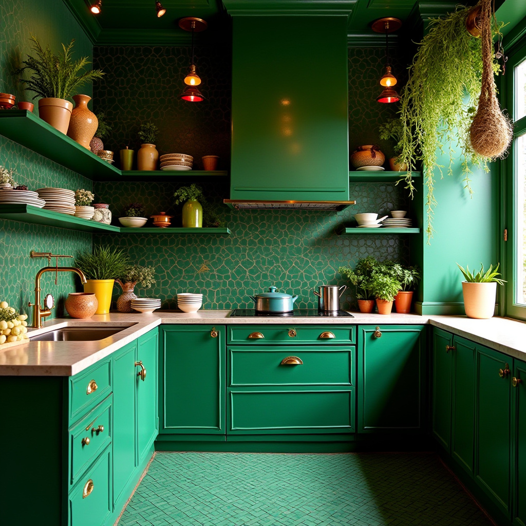 green boho kitchen 7