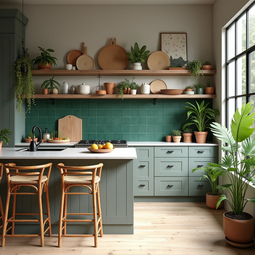grey boho kitchen 11
