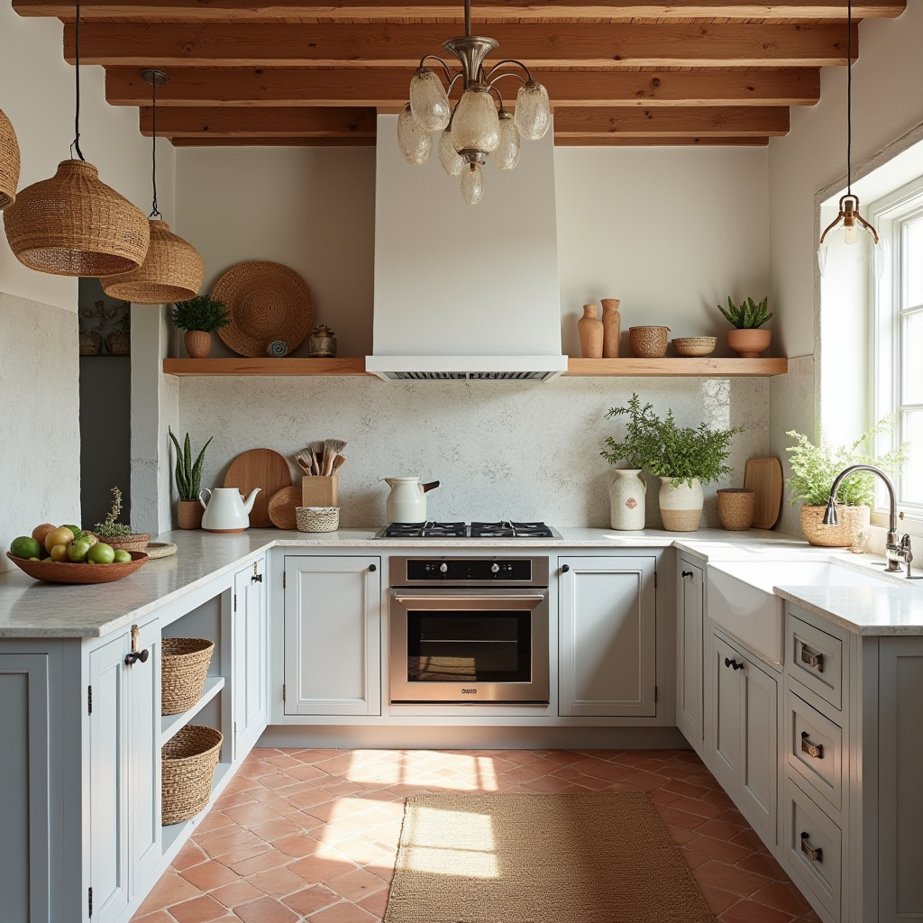 grey boho kitchen 15