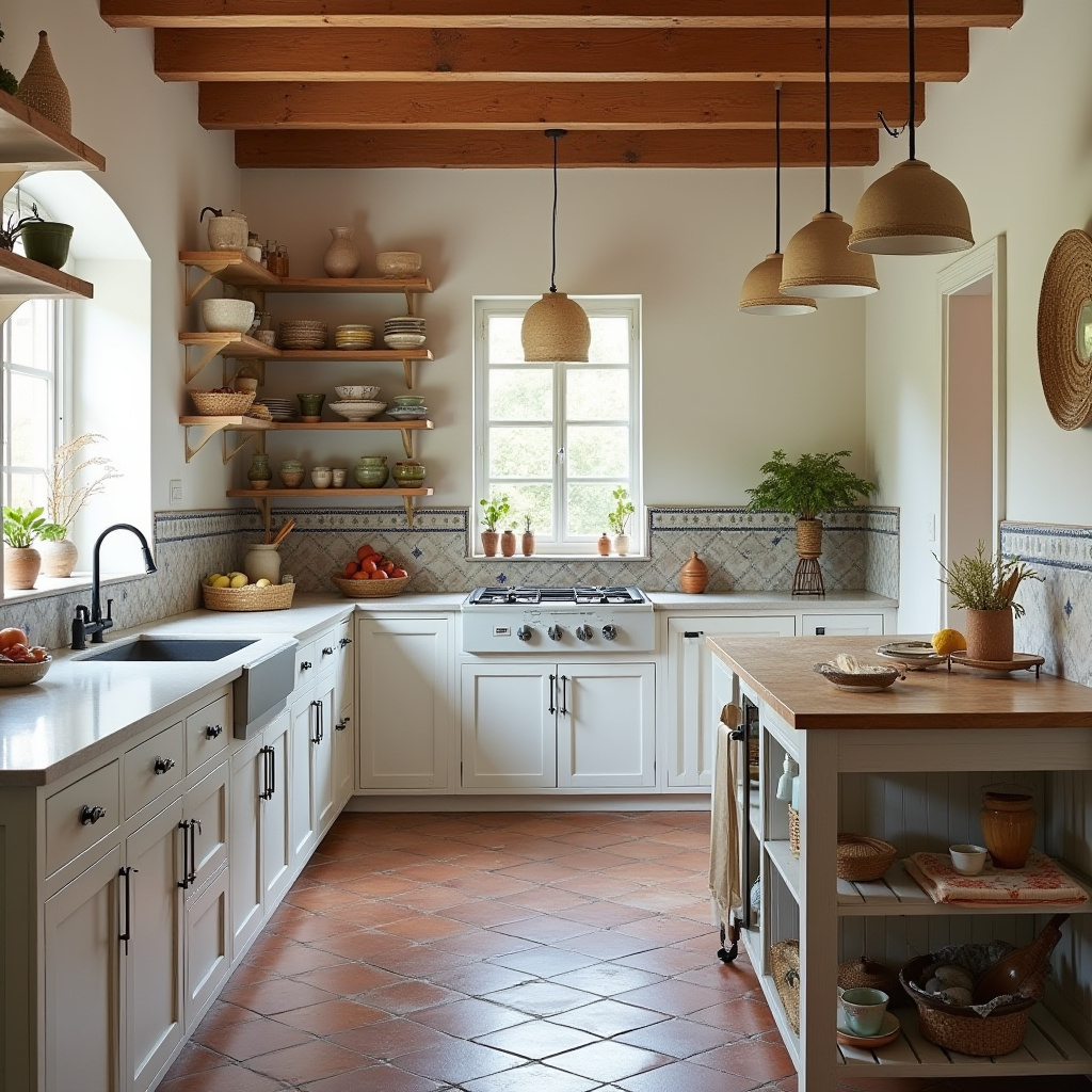 grey boho kitchen 16