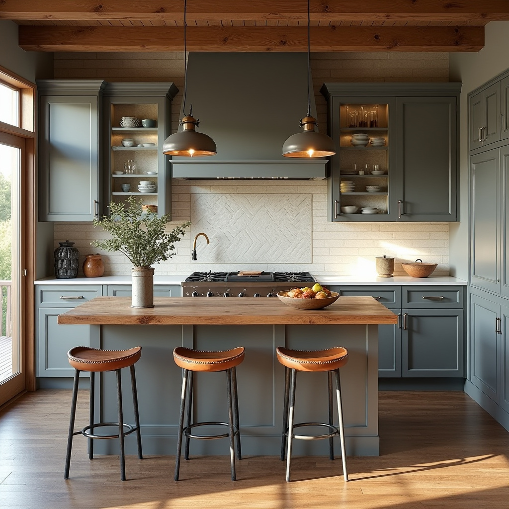 grey boho kitchen 21