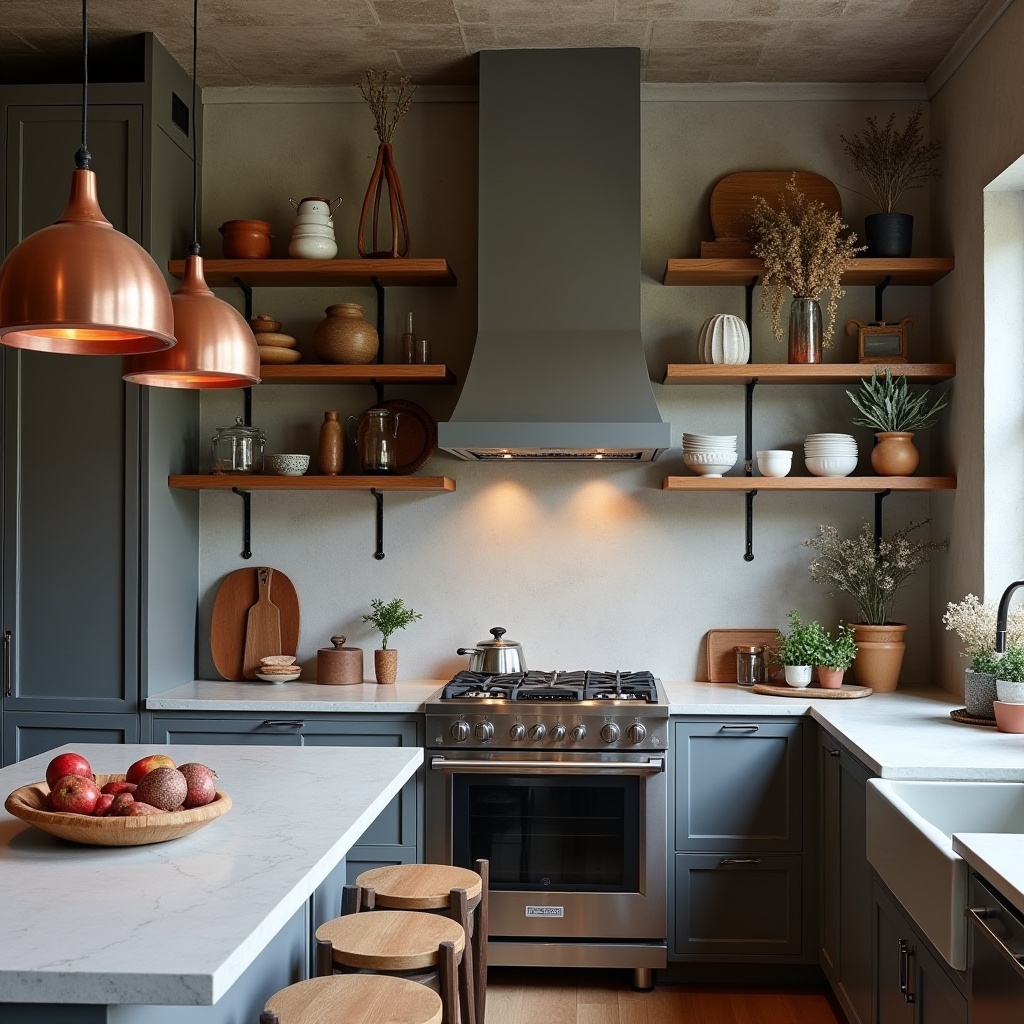 grey boho kitchen 3