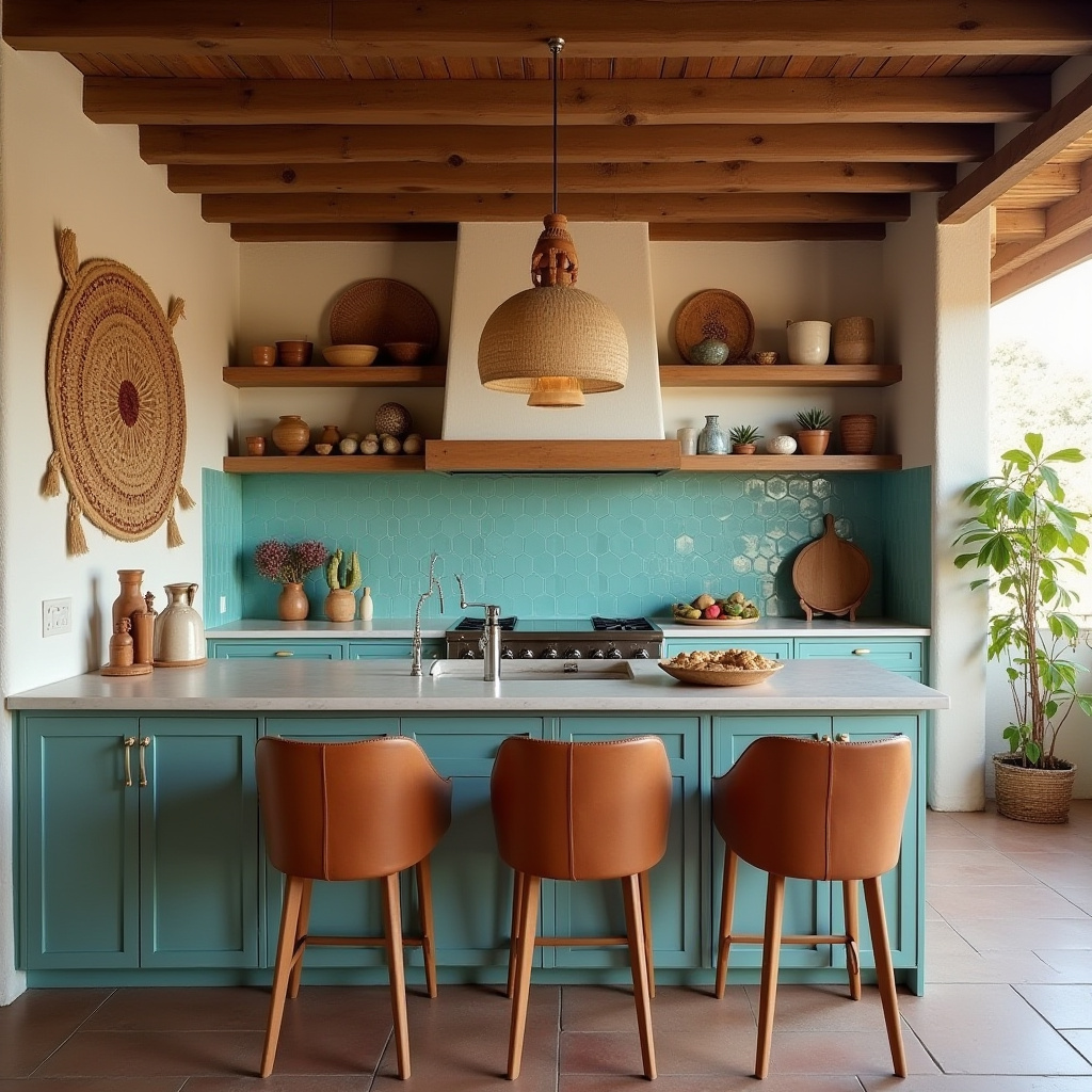 grey boho kitchen 37