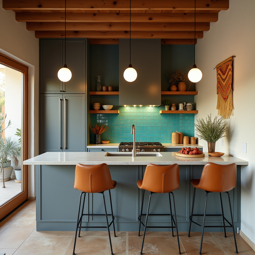 grey boho kitchen 38