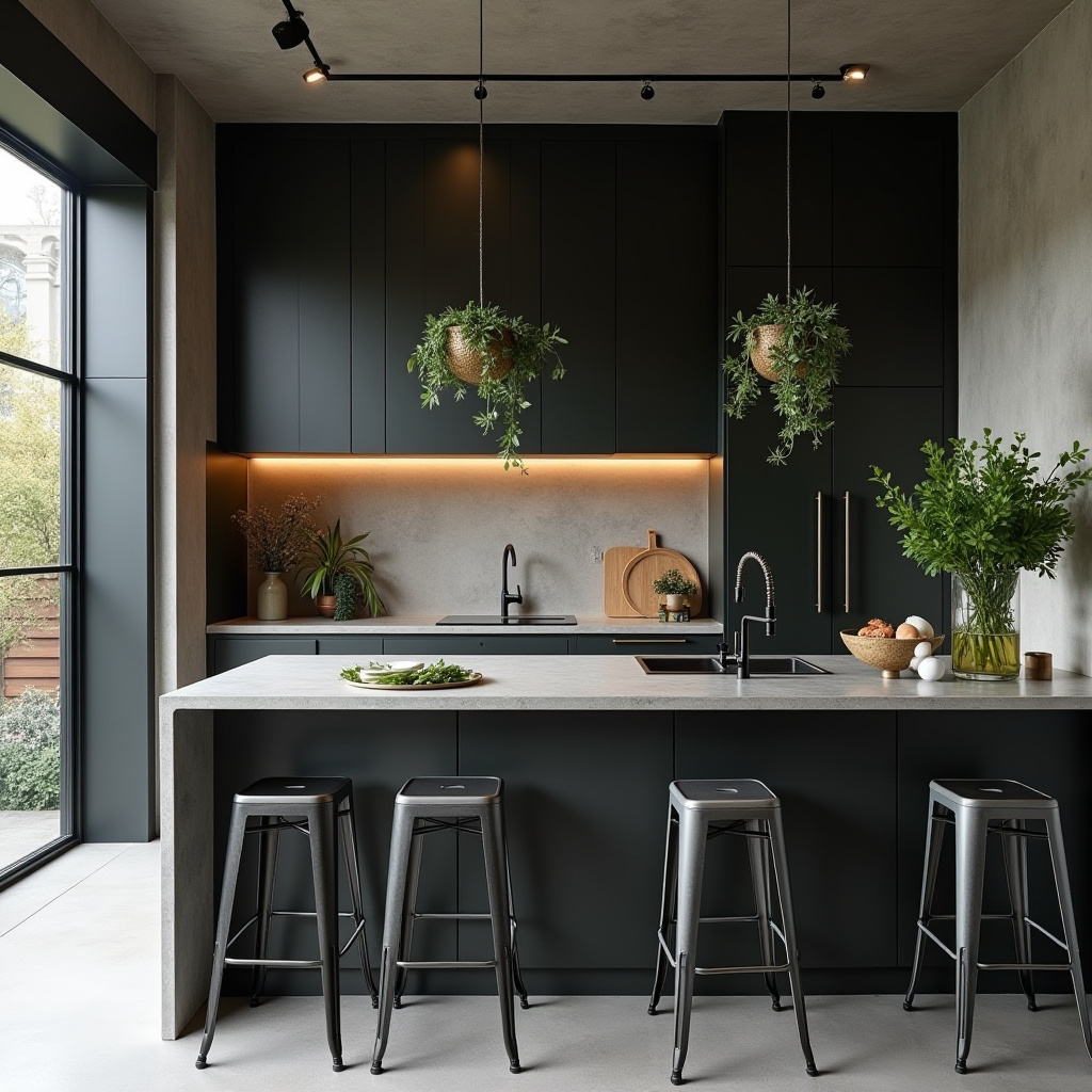 grey boho kitchen 39