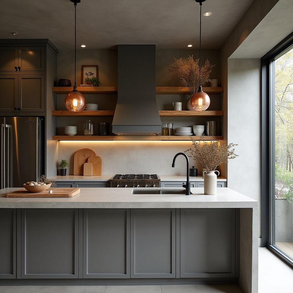 grey boho kitchen 4