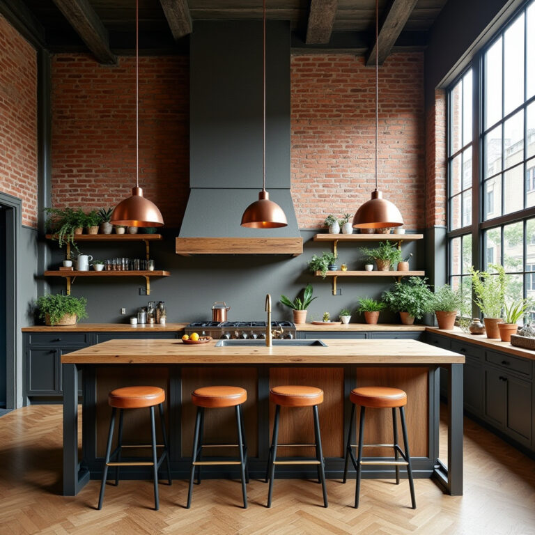 industrial boho kitchen 1