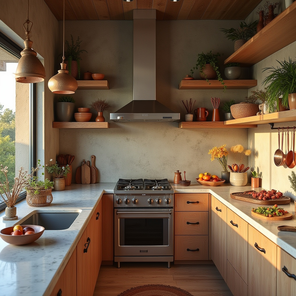 industrial boho kitchen 11