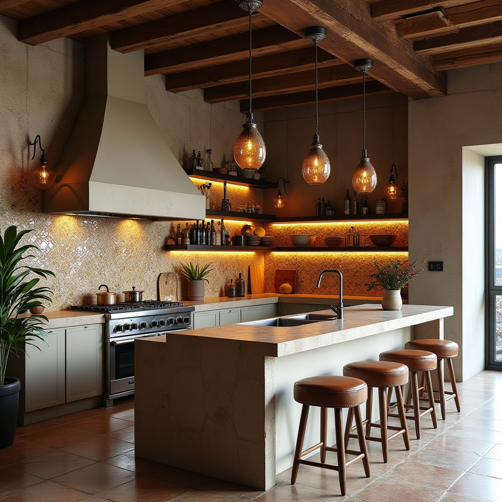industrial boho kitchen 15